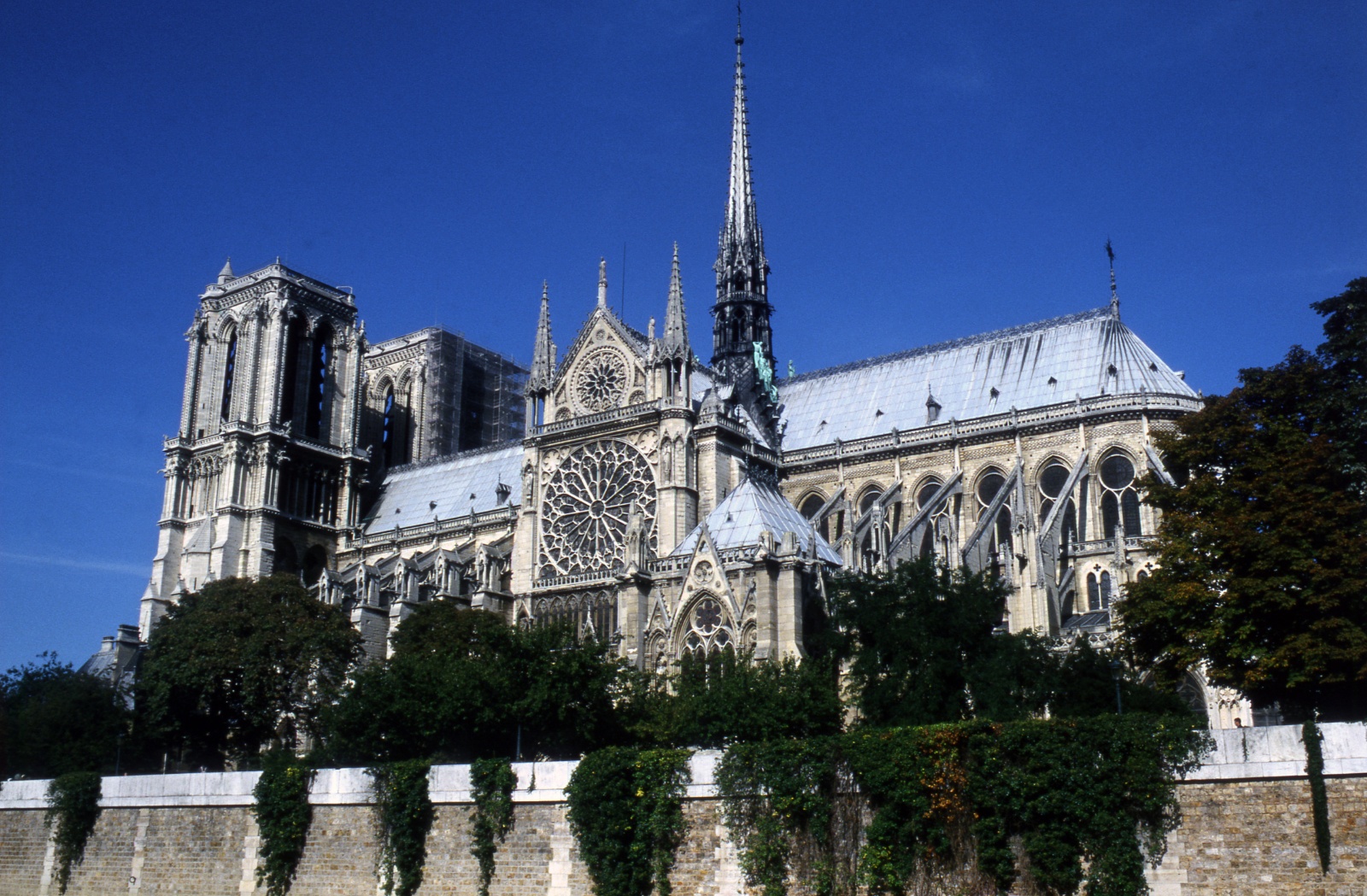 Notre Dame with a very blue sky
